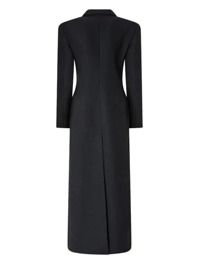 Pinko Structured Wool Coat In Black
