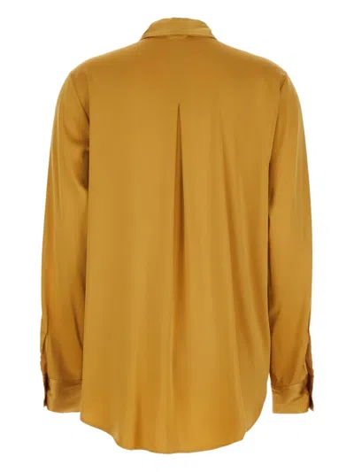 Forte Forte Button-down Silk Shirt In Orange
