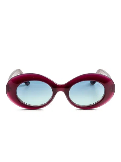 Lapima Ines Oval-frame Sunglasses In Blue
