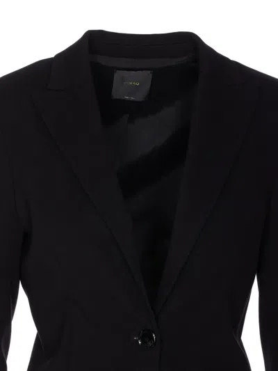 Pinko Flap Pockets Long Sleeves Notched Lapels In Black