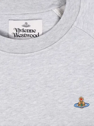 Vivienne Westwood Orb-embellished Crew Neck Sweatshirt In Gray