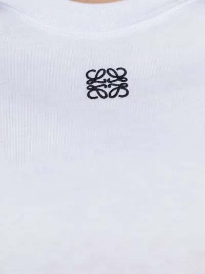 Loewe White Cotton-blend T-shirt With Anagram Logo Women In White