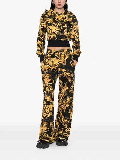 Versace Jeans Couture Barocco-print Hoodie In Multi