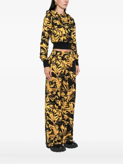 Versace Jeans Couture Barocco-print Hoodie In Multi