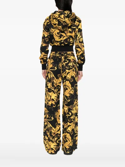 Versace Jeans Couture Barocco-print Hoodie In Multi