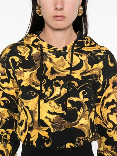 Versace Jeans Couture Barocco-print Hoodie In Multi