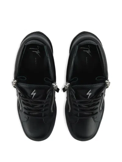 Giuseppe Zanotti Addy Wedge Zip-detail Sneakers In Black