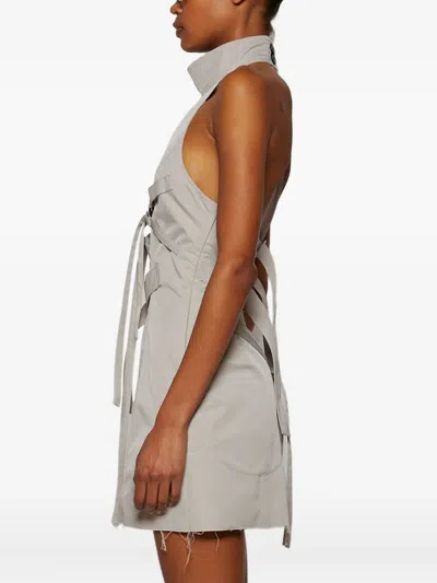 Natasha Zinko Halterneck Buckle-fastening Dress In Gray