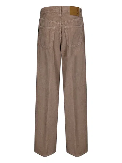 Haikure Wide-leg Corduroy Jeans-style Pants In Brown