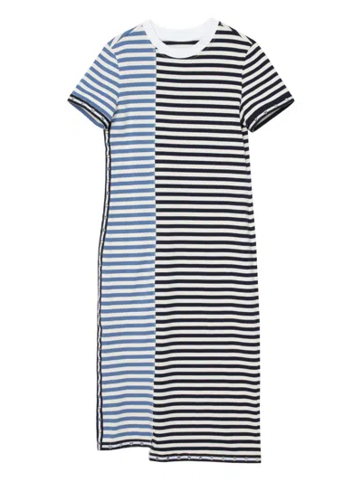 3.1 Phillip Lim Striped Panelled Midi Dress In Black
