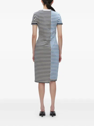 3.1 Phillip Lim Striped Panelled Midi Dress In Black