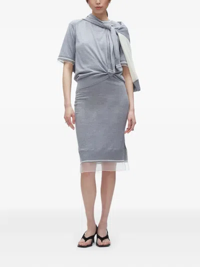 3.1 Phillip Lim Knot-detail Merino Midi Dress In Blue