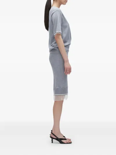 3.1 Phillip Lim Knot-detail Merino Midi Dress In Blue