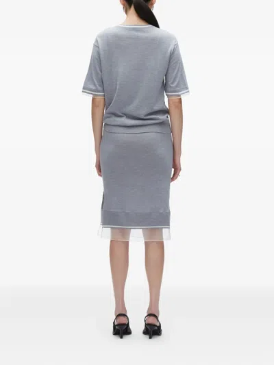 3.1 Phillip Lim Knot-detail Merino Midi Dress In Blue