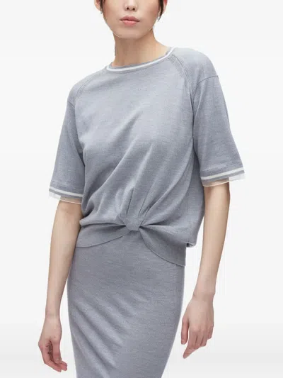 3.1 Phillip Lim Knot-detail Merino Midi Dress In Blue