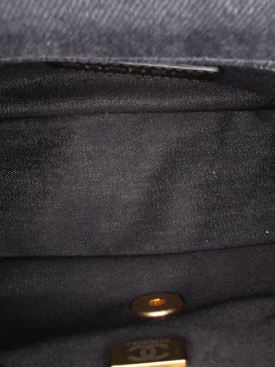 Pre-owned Chanel 2021-2025 Mini Rectangular Quilted Denim Mood Flap Crossbody Bag