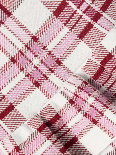 Self-portrait Plaid Ruffled Skirt In White