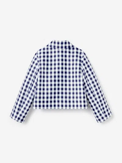 Self-portrait Gingham Checked Jacket In Blue