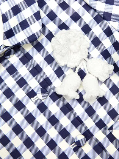 Self-portrait Gingham Checked Jacket In Blue