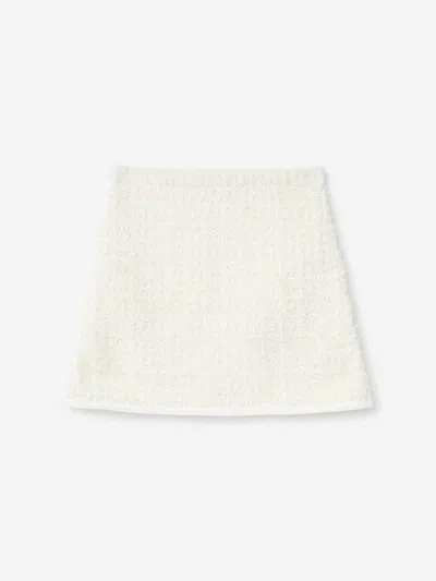 Self-portrait Textured Bow-detail Skirt In White