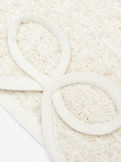 Self-portrait Textured Bow-detail Skirt In White
