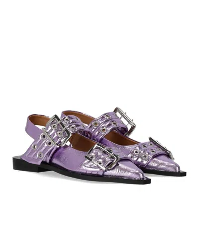 Ganni Feminine Pointed-toe Slingback Flats