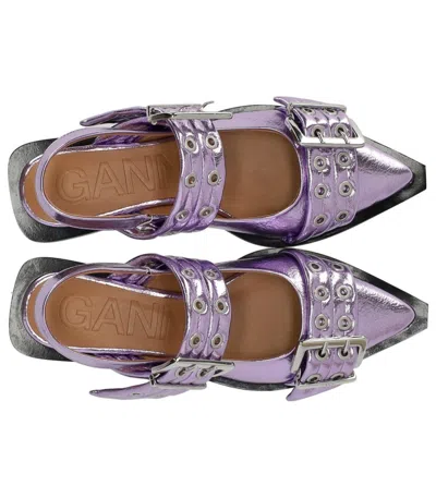 Ganni Feminine Pointed-toe Slingback Flats