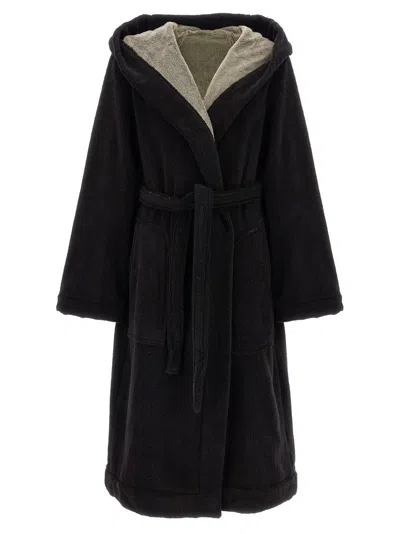 Rick Owens Pentagram Cotton Bath Robe In Black