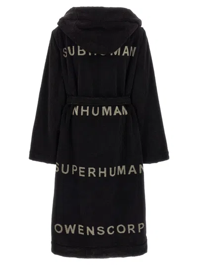 Rick Owens Pentagram Cotton Bath Robe In Black