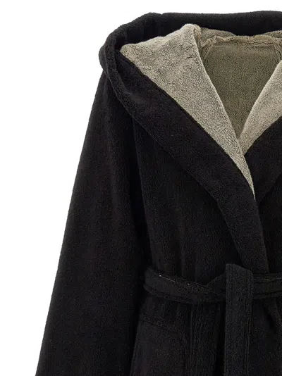Rick Owens Pentagram Cotton Bath Robe In Black