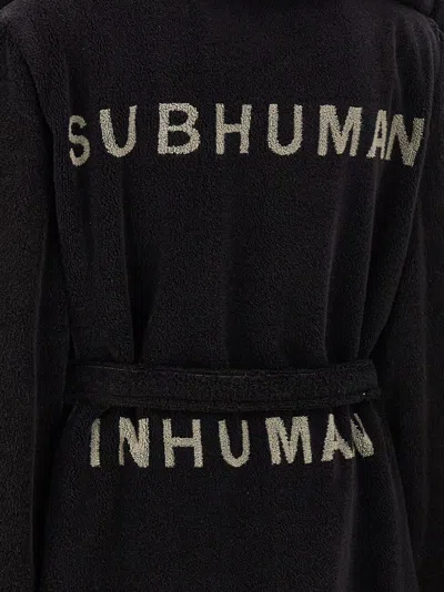 Rick Owens Pentagram Cotton Bath Robe In Black