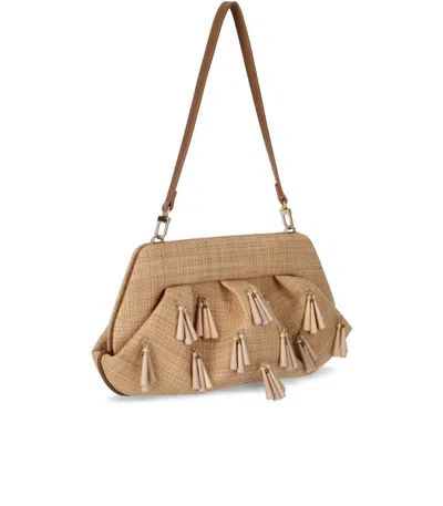 Themoirè Fringed Raffia Clutch Bag