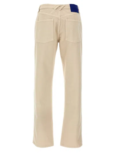 Burberry Straight Leg Cotton Denim Jeans In Neutral