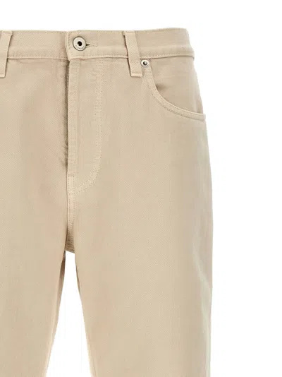Burberry Straight Leg Cotton Denim Jeans In Neutral