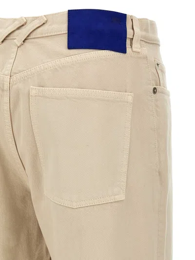 Burberry Straight Leg Cotton Denim Jeans In Neutral