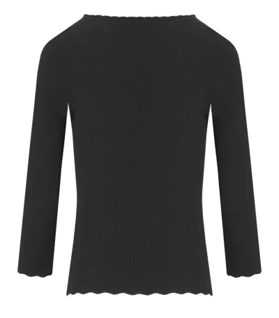 Elisabetta Franchi Black Sweater With Necklace In Black