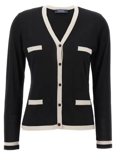 Max Mara V-neck Button-down Sweater With Contrasting Trim