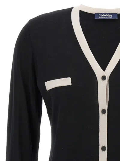 Max Mara V-neck Button-down Sweater With Contrasting Trim