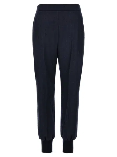 Stella Mccartney Black Wool Joggers With Elastic Waistband