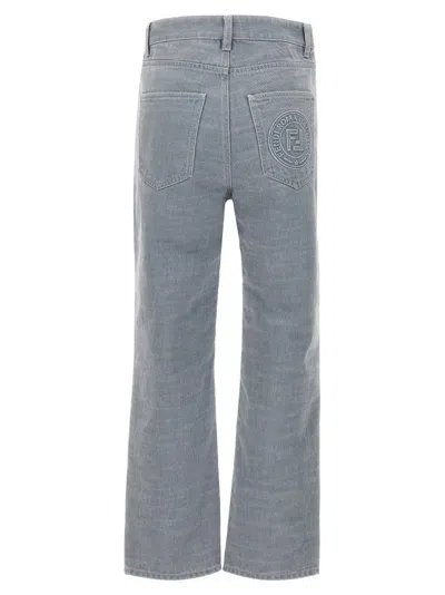 Fendi Versatile Denim Trousers With Belt Loops In Blue