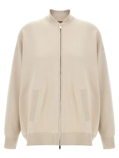 Max Mara Women's Teorema - Viscose Knit Bomber Jacket In Neutral