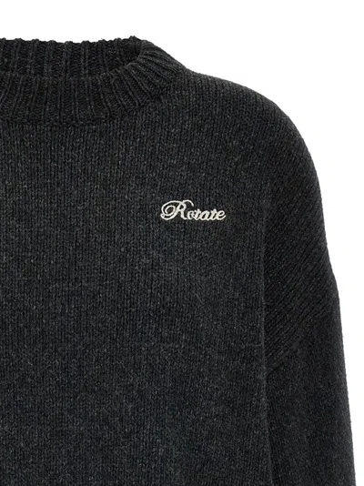 Rotate Birger Christensen Knit Crewneck' Sweater In Black