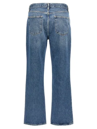 Agolde Riley High Rise Straight Crop In Blue