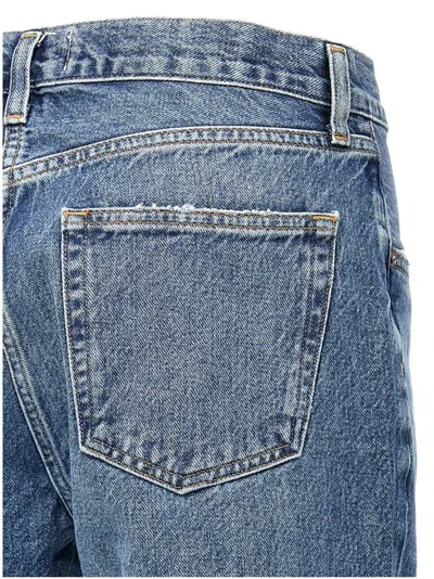Agolde Riley High Rise Straight Crop In Blue