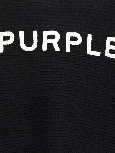 Purple Logo Embroidery Sweater Sweaters And Cardigans Black