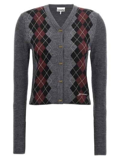 Ganni Fitted Wool Cardigan