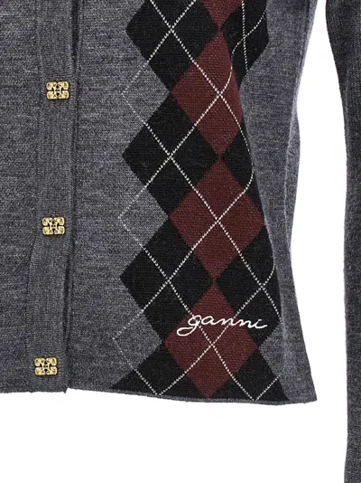 Ganni Fitted Wool Cardigan