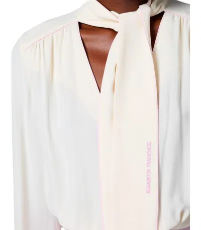 Elisabetta Franchi Burro Quarzo Georgette Jumpsuit In Pink