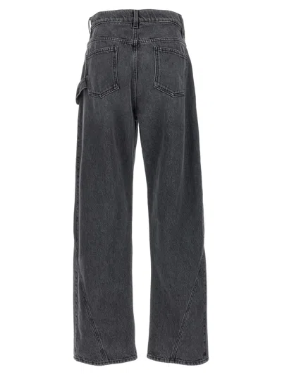 Jw Anderson J. W. Anderson Wide-leg Twisted Design Denim Pants In Gray