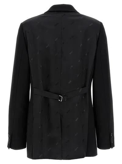 Moschino Single-breasted Blazer With Martingale Detail In Black